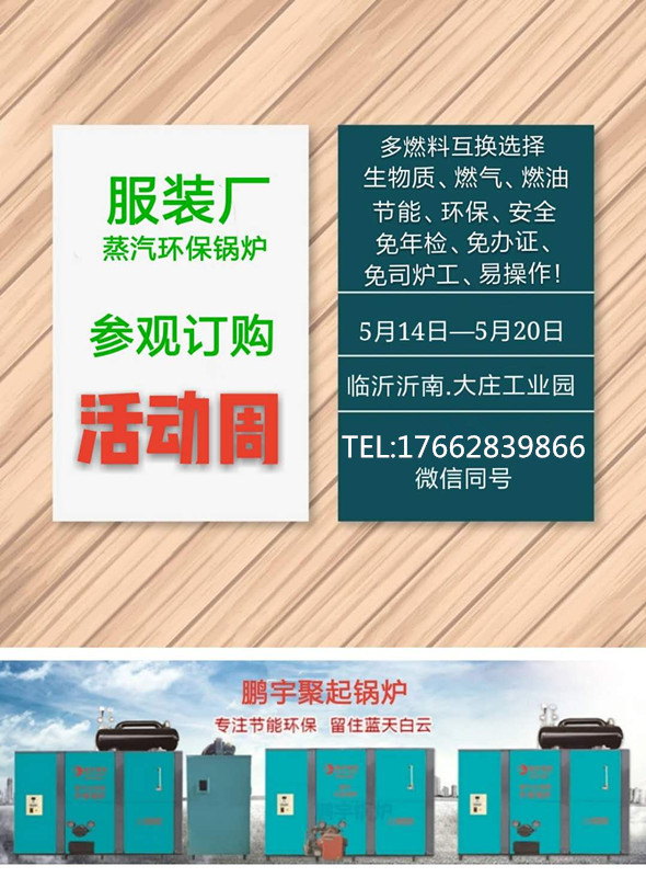 服裝廠專業(yè)蒸汽生物質鍋爐